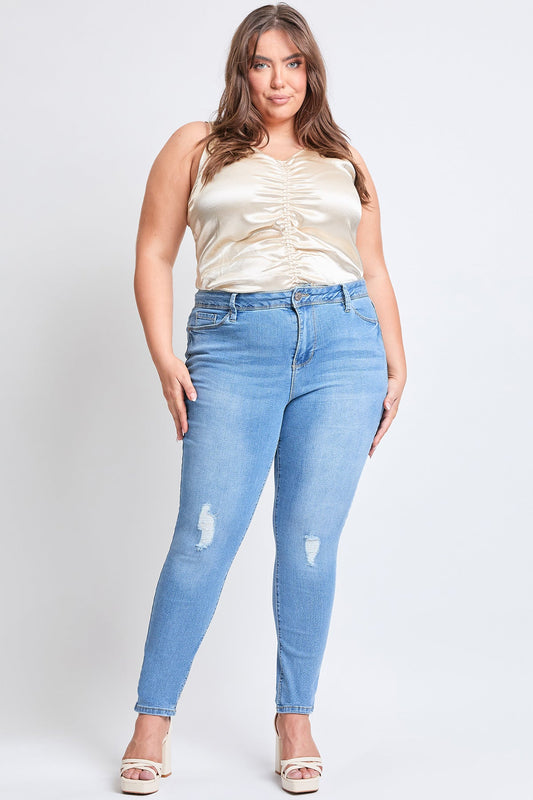 Women's Plus Size Essential Sustainable Distressed Skinny Jeans
