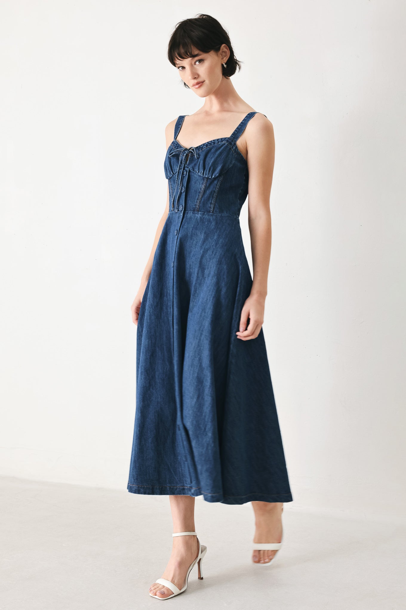Blue Crush Denim Midi Blue