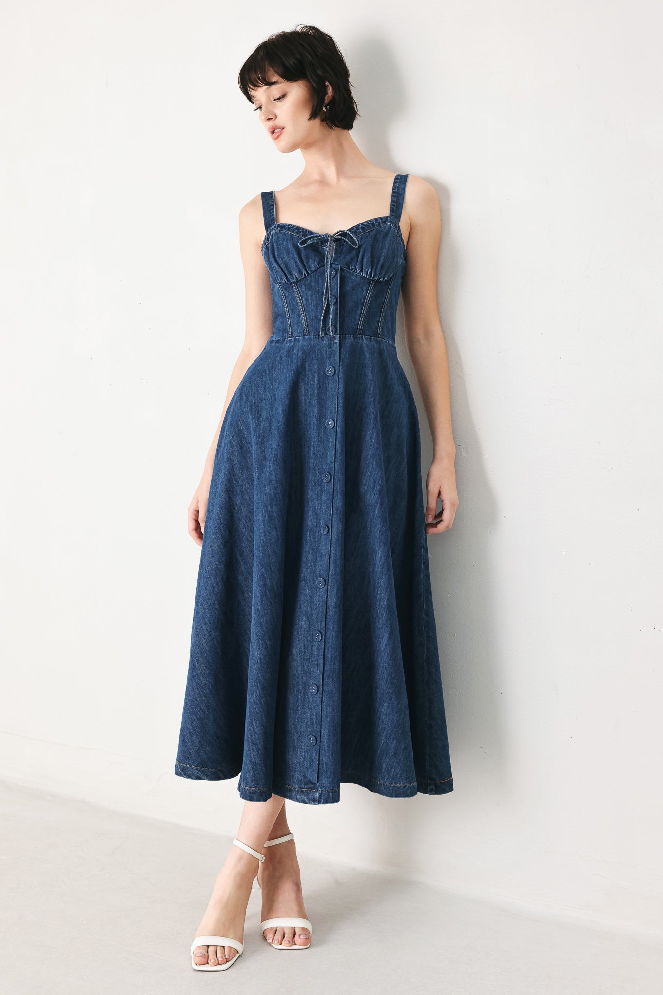 Blue Crush Denim Midi Blue