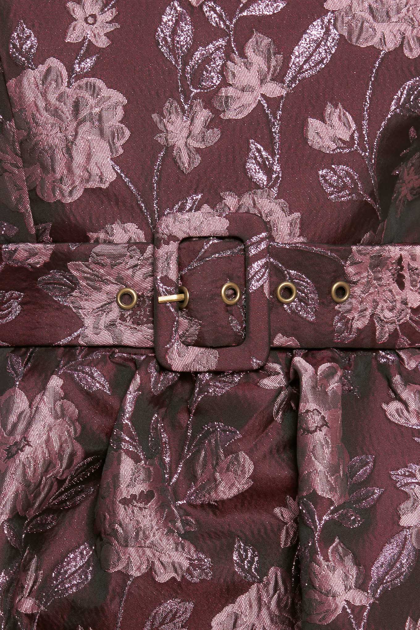 AUBERGINE CHIC JACQUARD WOVEN MIDI DRESS