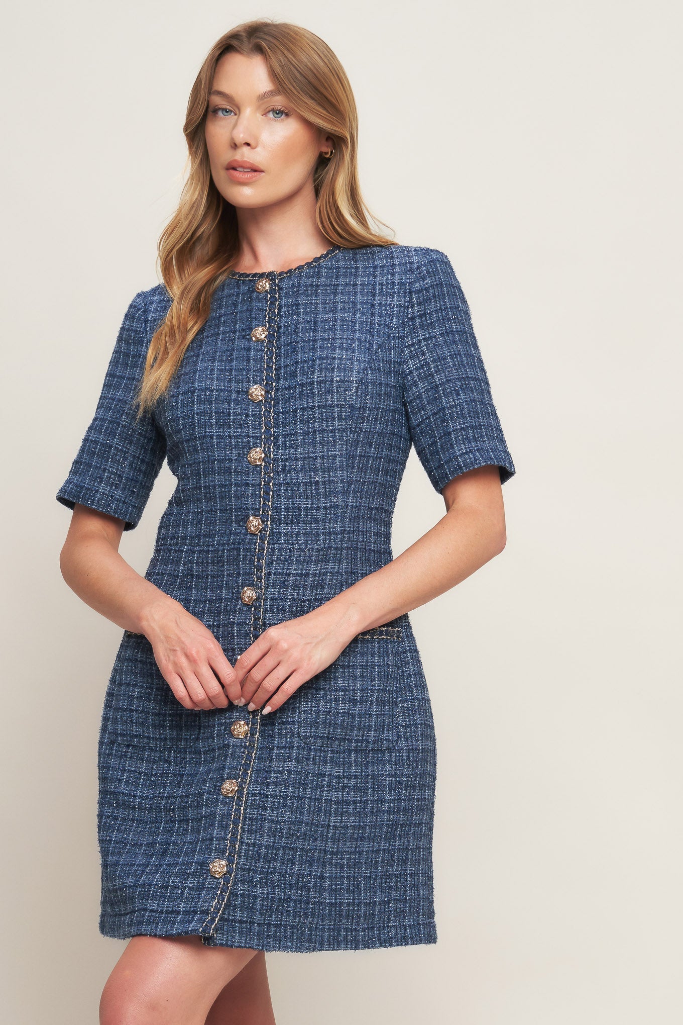 Modern Iconic Tweed Mini Dress