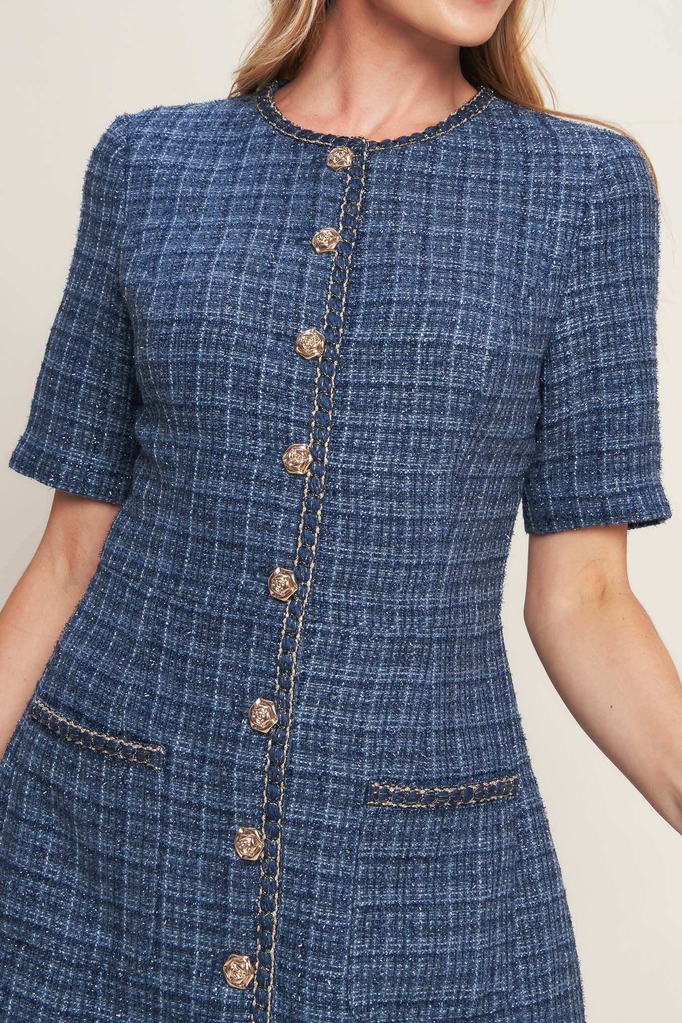 Modern Iconic Tweed Mini Dress