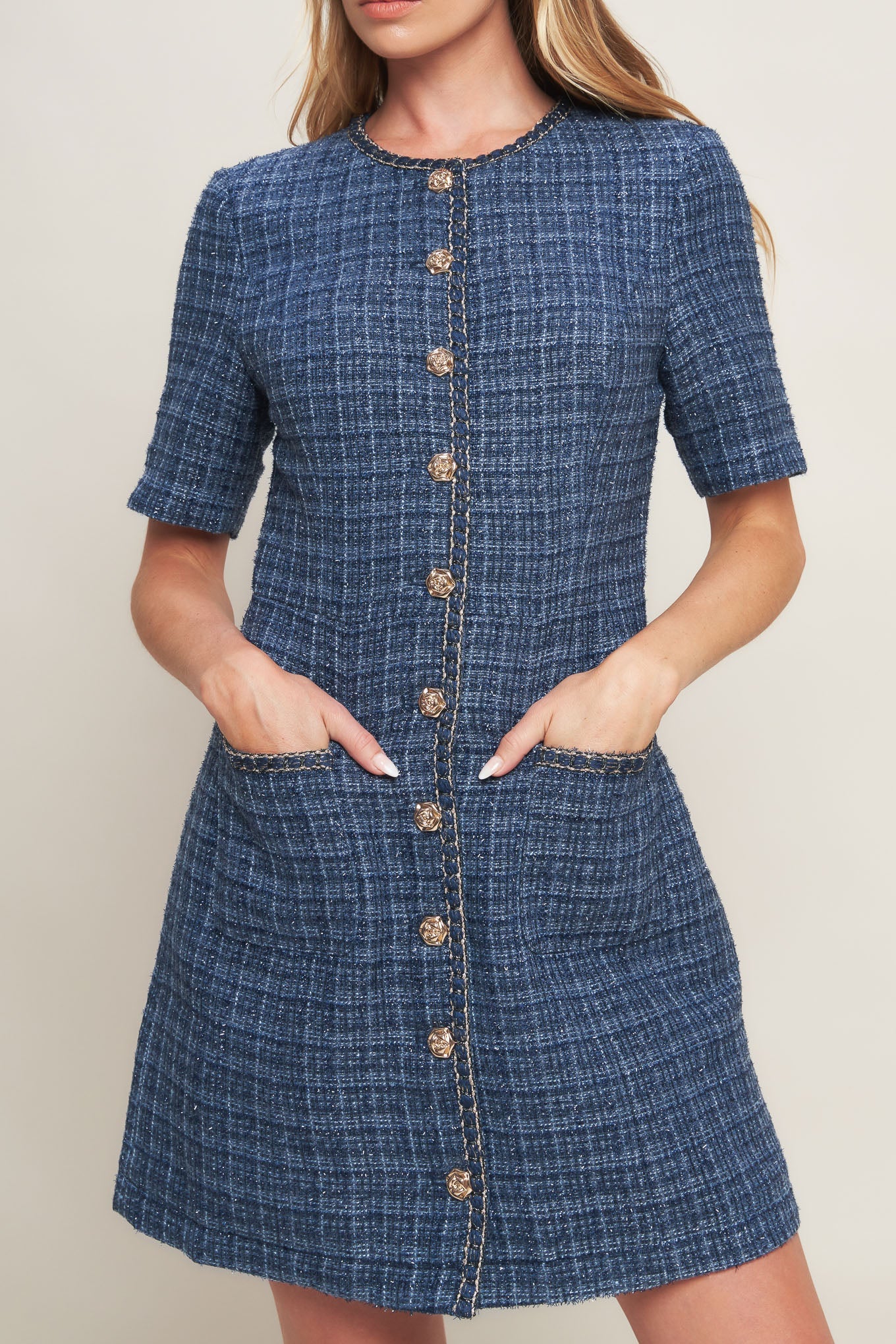 Modern Iconic Tweed Mini Dress