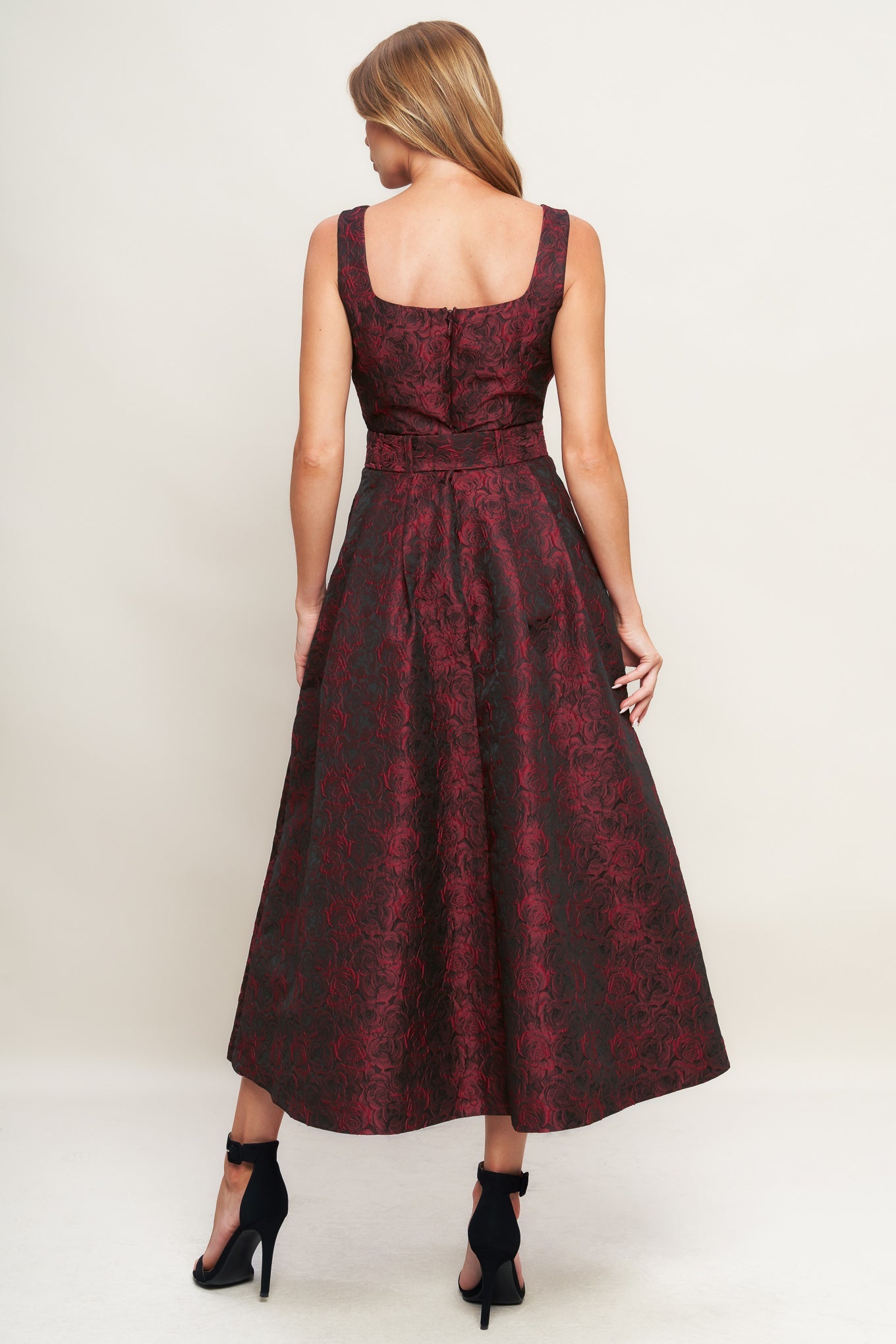IMPERIAL ALLURE WOVEN JACQUARD MIDI DRESS