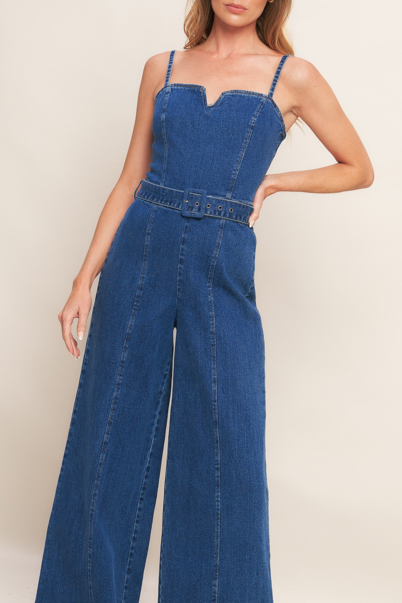 Expert Sweetness Indigo Blue Sleeveless Jumpsuit