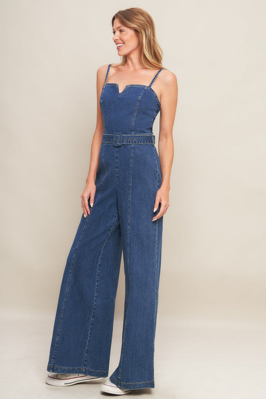 Expert Sweetness Indigo Blue Sleeveless Jumpsuit