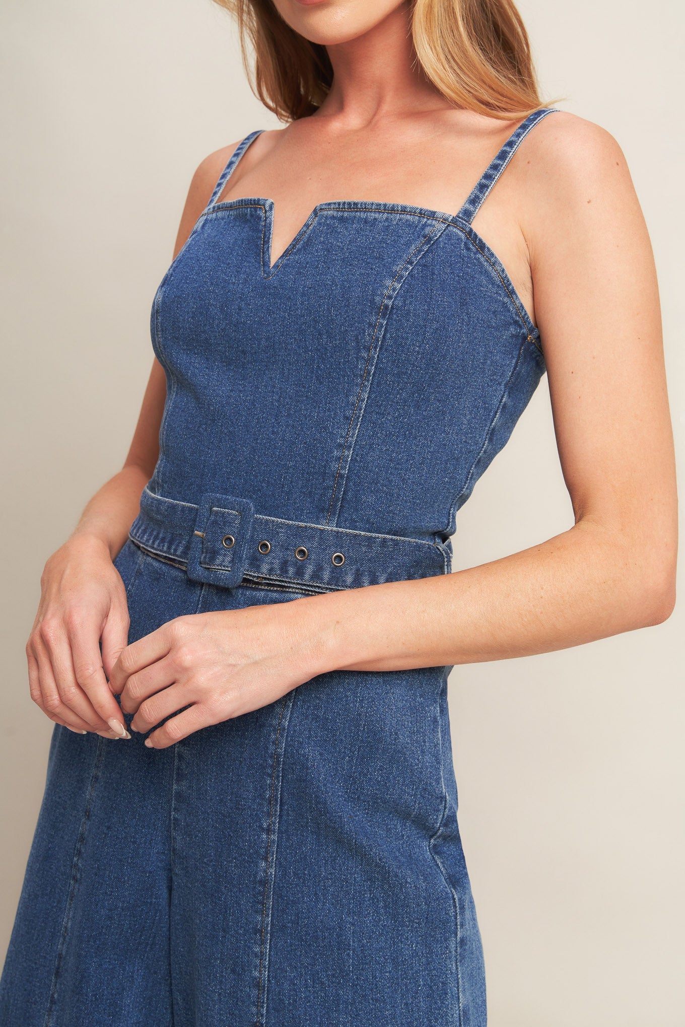 Expert Sweetness Indigo Blue Sleeveless Jumpsuit