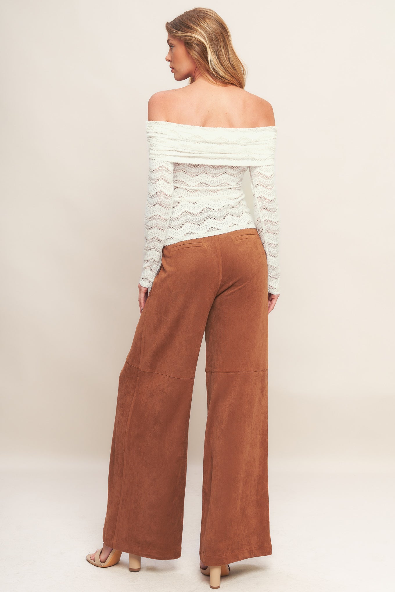 Sweetie Cream Woven Long Sleeve Top
