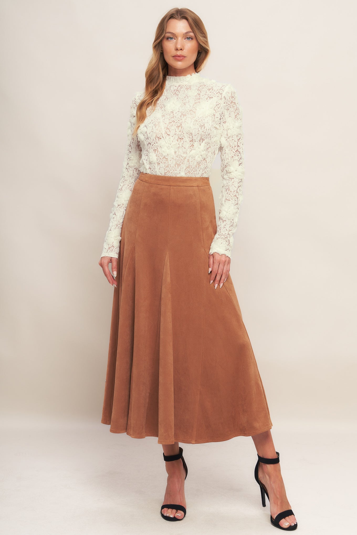 Romantic Sheer Floral Long Sleeve Top