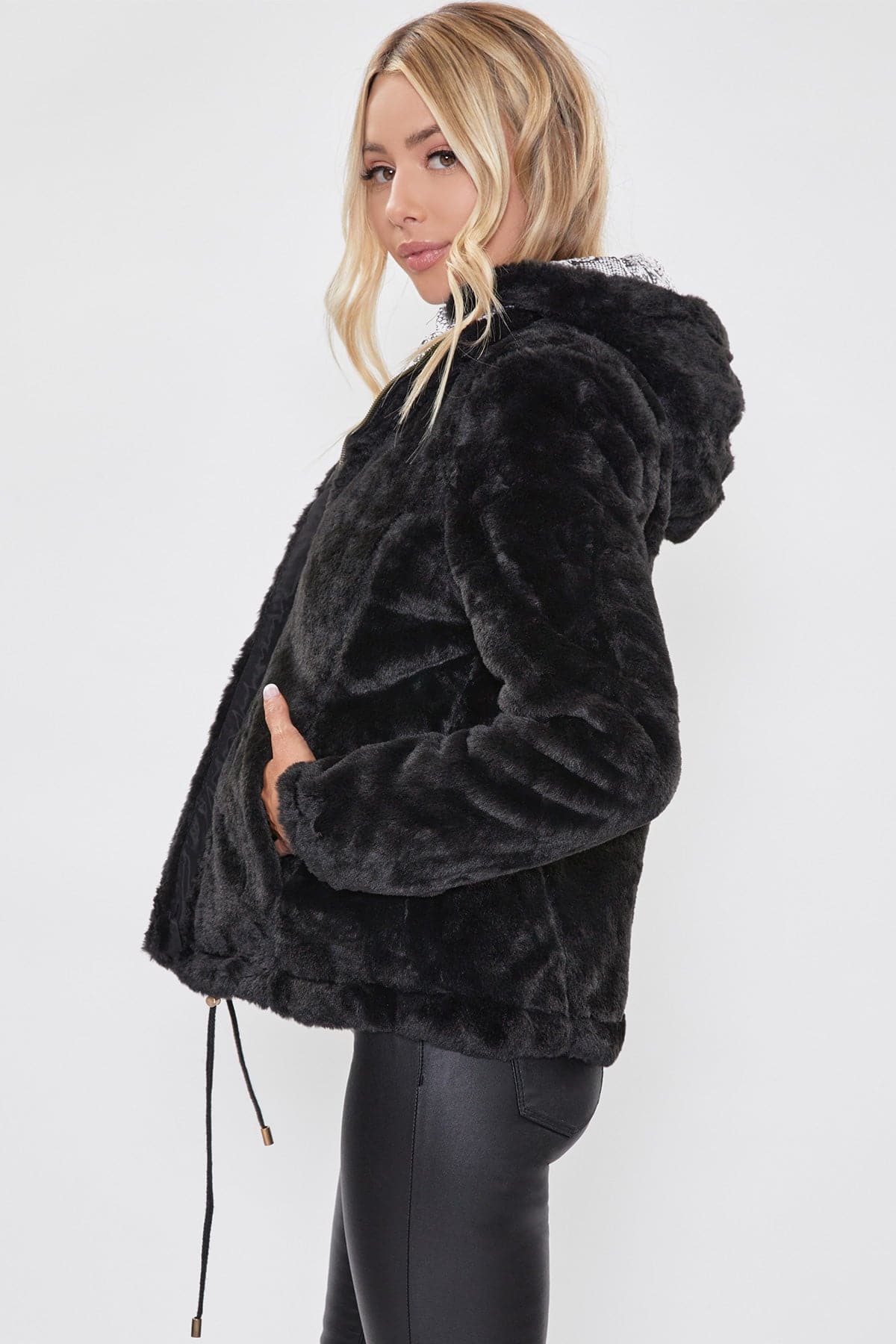 Women's Winter Faux Fur Reversible Jacket