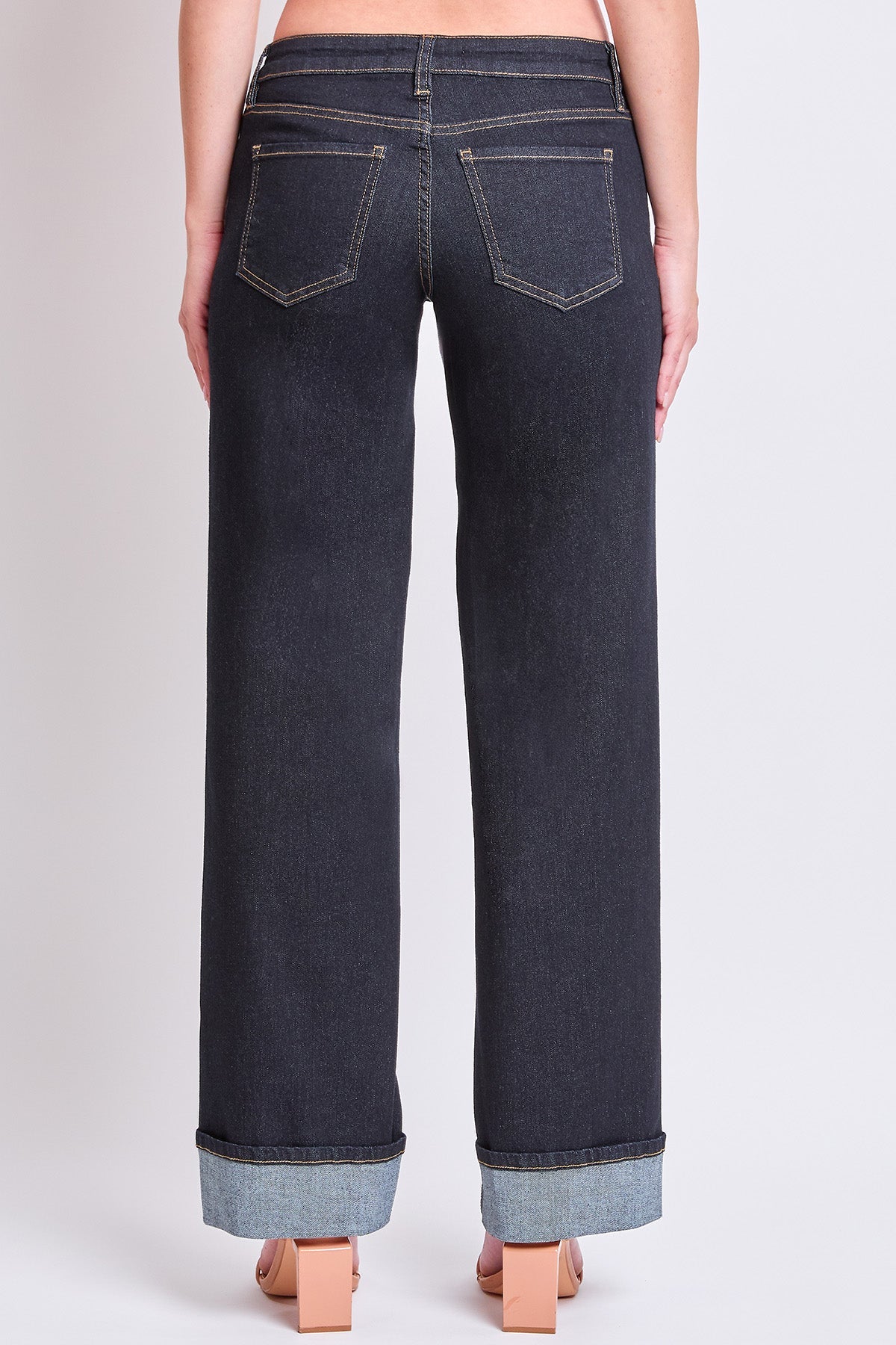 Women's Brittany Low Rise Wide Straight Leg Cuff Jeans