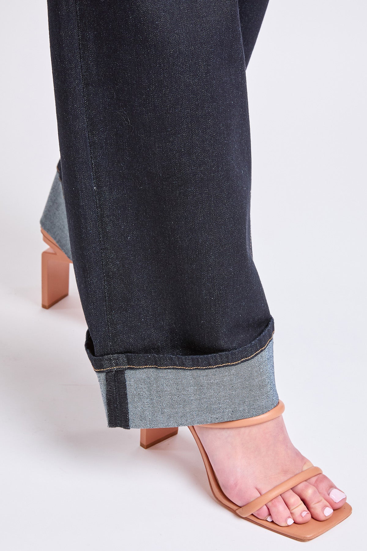 Women's Brittany Low Rise Wide Straight Leg Cuff Jeans
