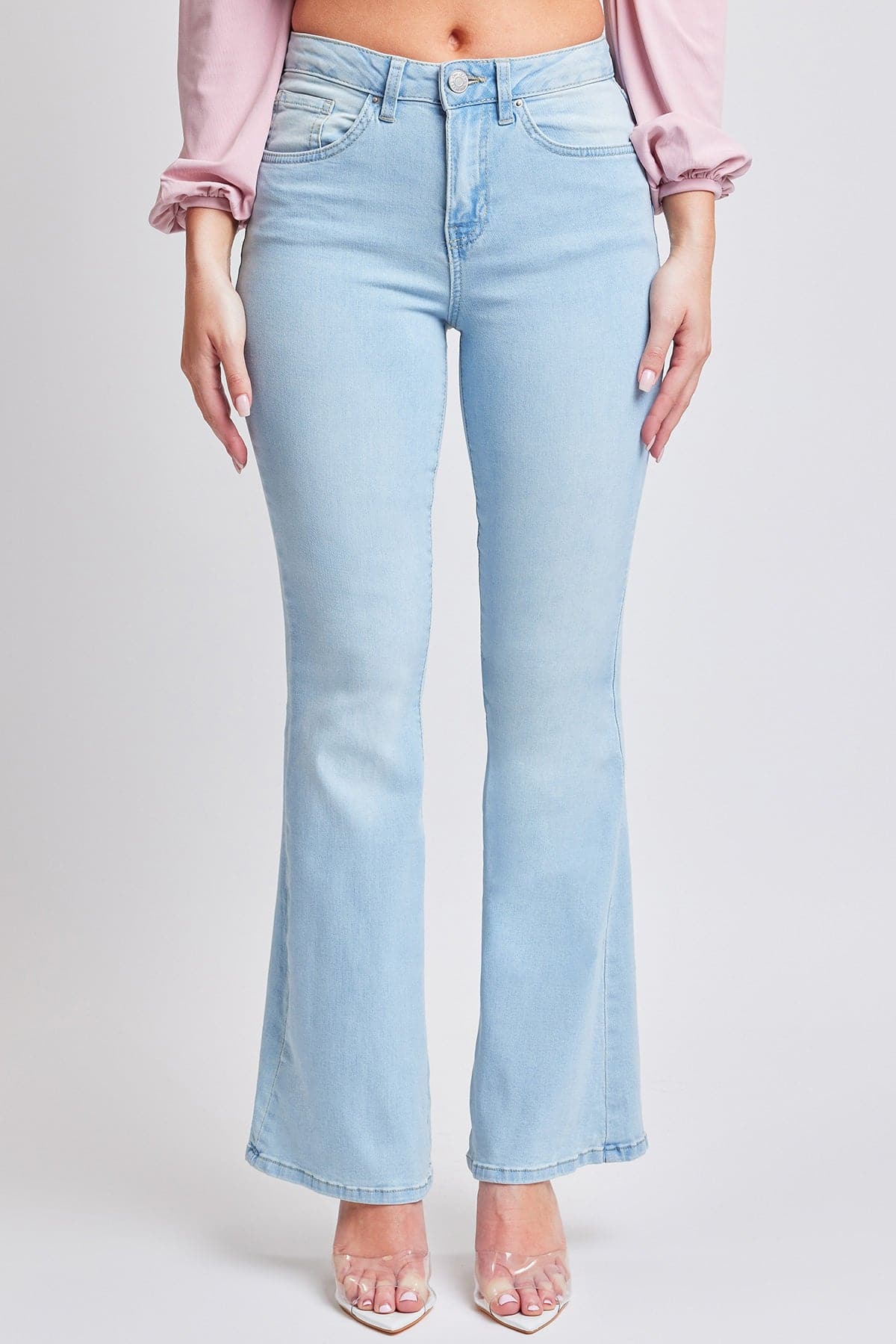 Women's Essential Non-Distressed Fitted Flare Leg Jeans