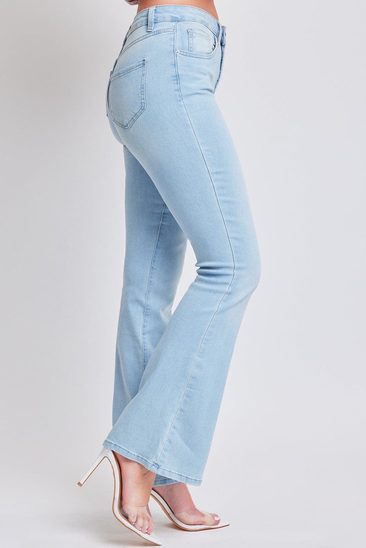 Women's Essential Non-Distressed Fitted Flare Leg Jeans