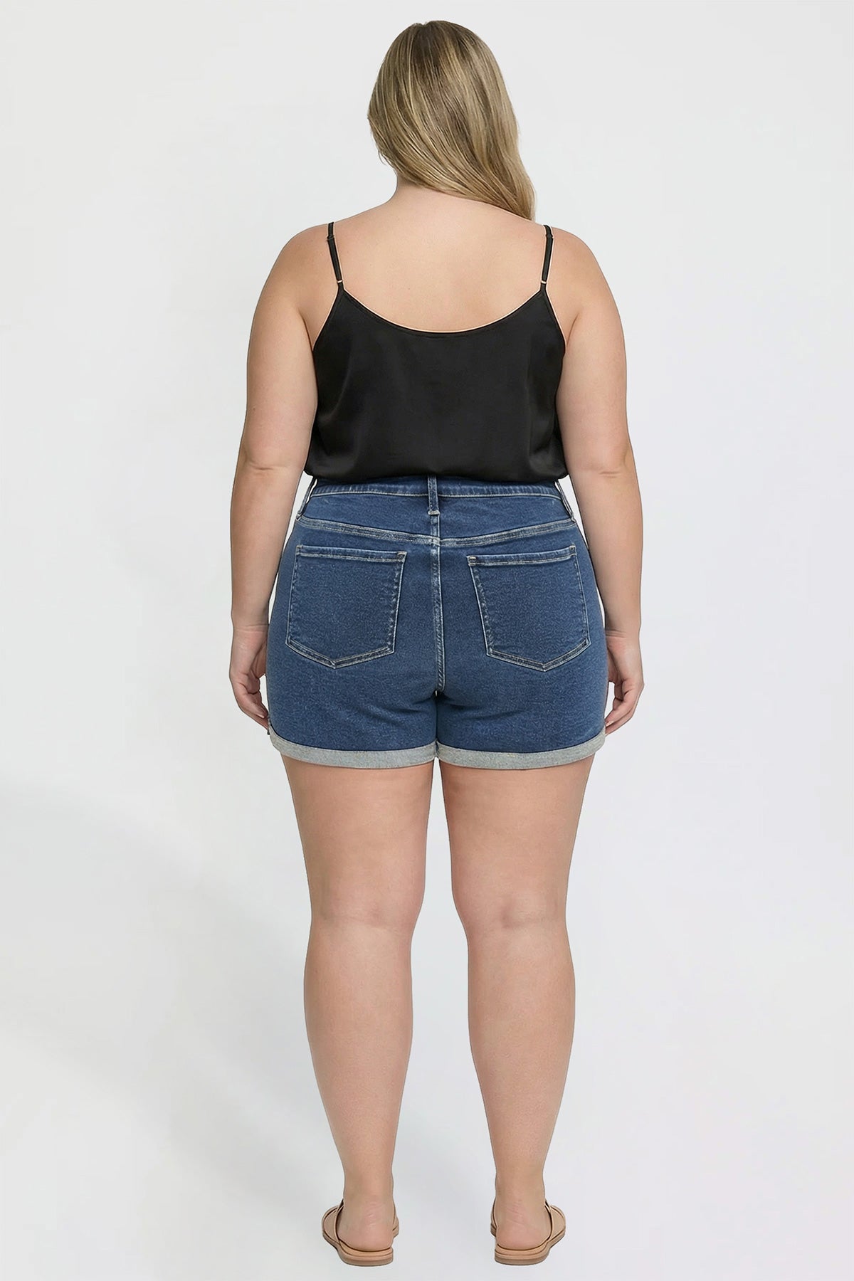 Women's Plus Premium Stretch Fold-Over Cuff Shorts