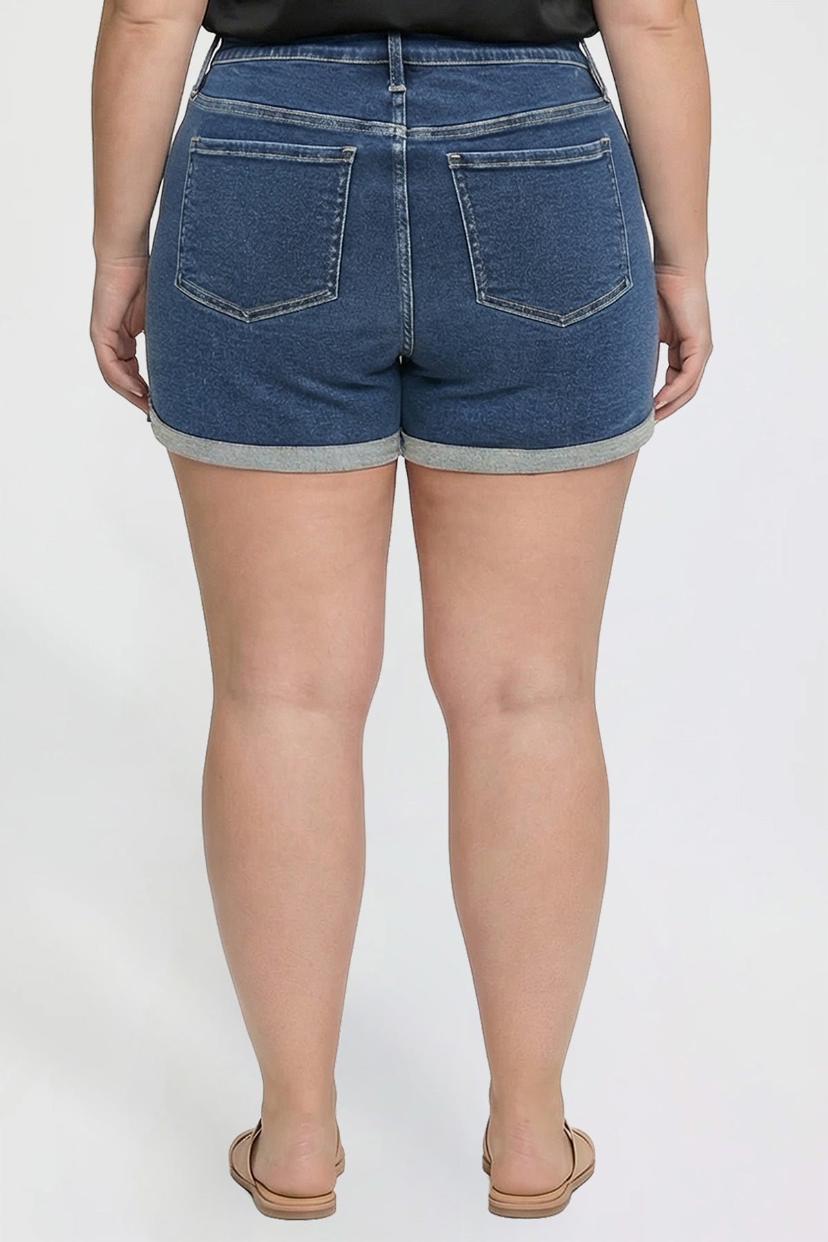 Women's Plus Premium Stretch Fold-Over Cuff Shorts