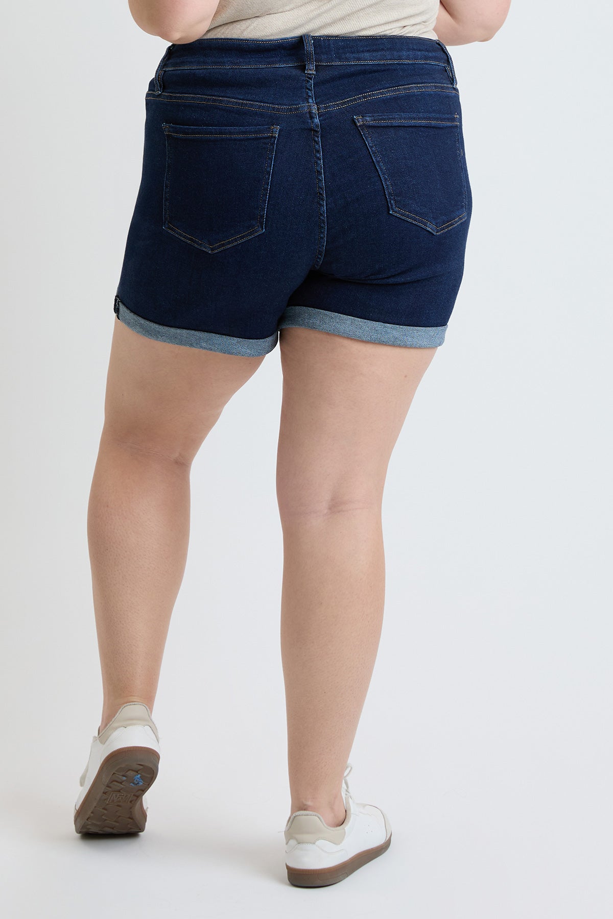 Women's Plus Premium Stretch Fold-Over Cuff Shorts