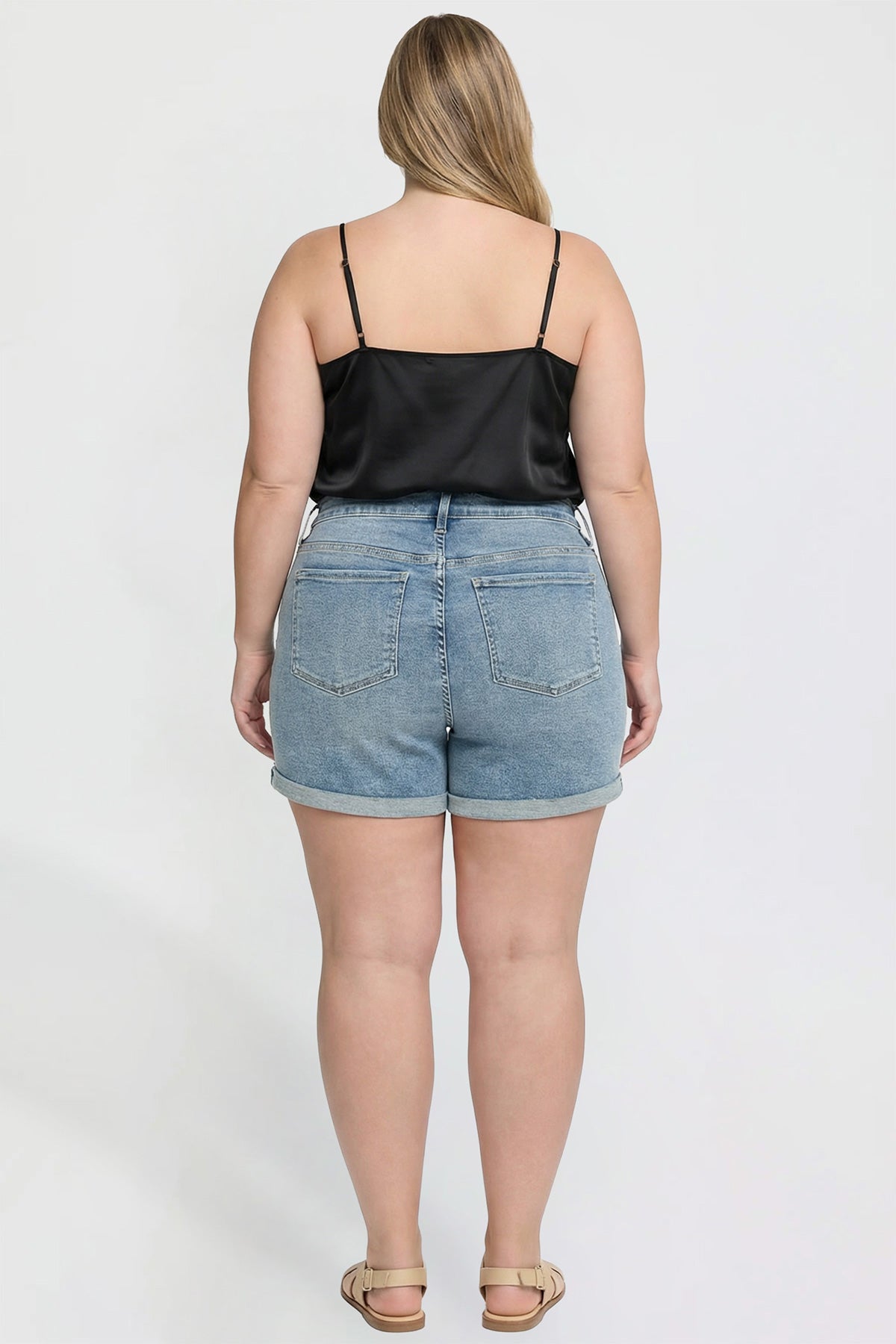 Women's Plus Premium Stretch Fold-Over Cuff Shorts