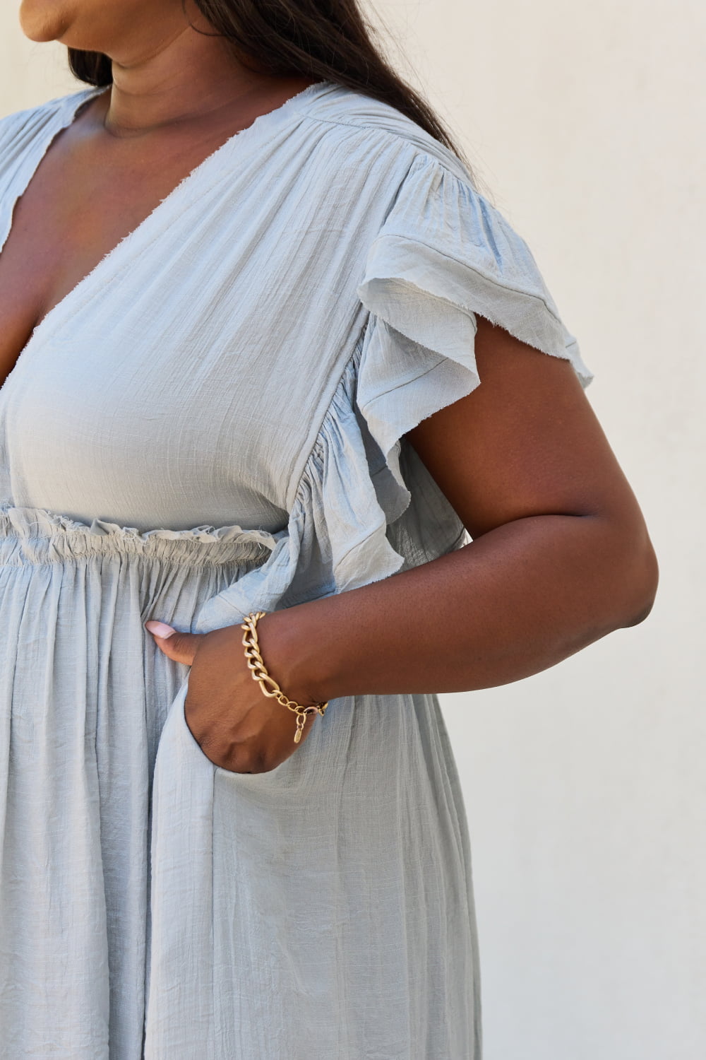 Simplicity First Buttoned Up Layered Maxi Dress