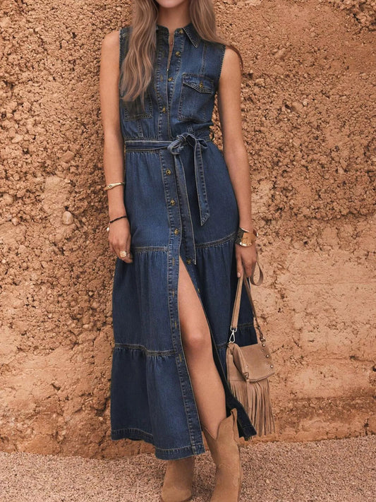 venus denim dress L L (12-14) New Sleeveless and effortlessly cool Denim Dresses Black Venus