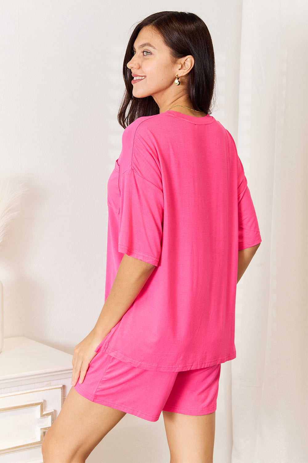 Basic Bae Soft Rayon Short Sleeve Top and Short Set