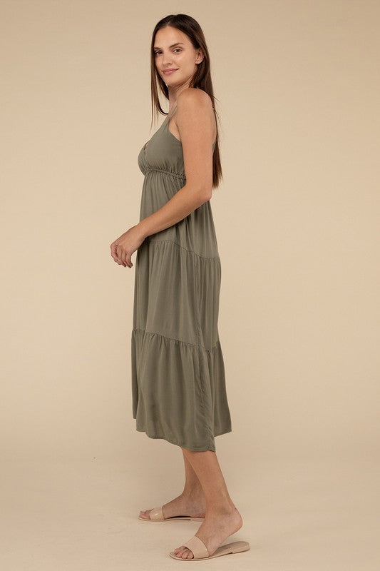 Sleeveless Summer Tiered Midi Dress