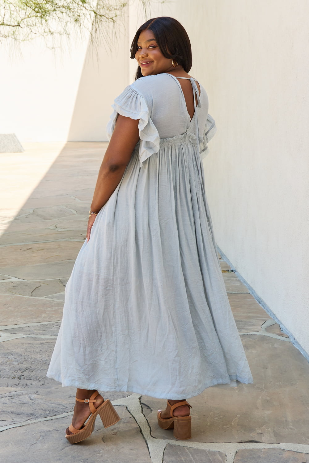 Simplicity First Buttoned Up Layered Maxi Dress