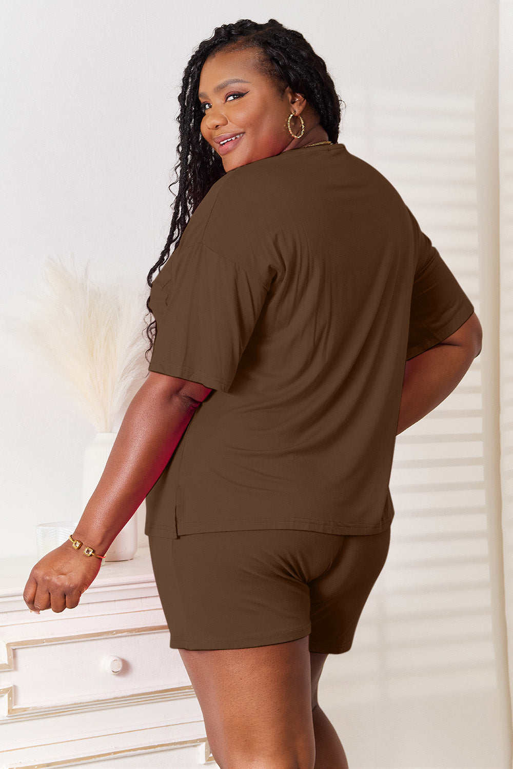 Basic Bae Soft Rayon Short Sleeve Top and Short Set