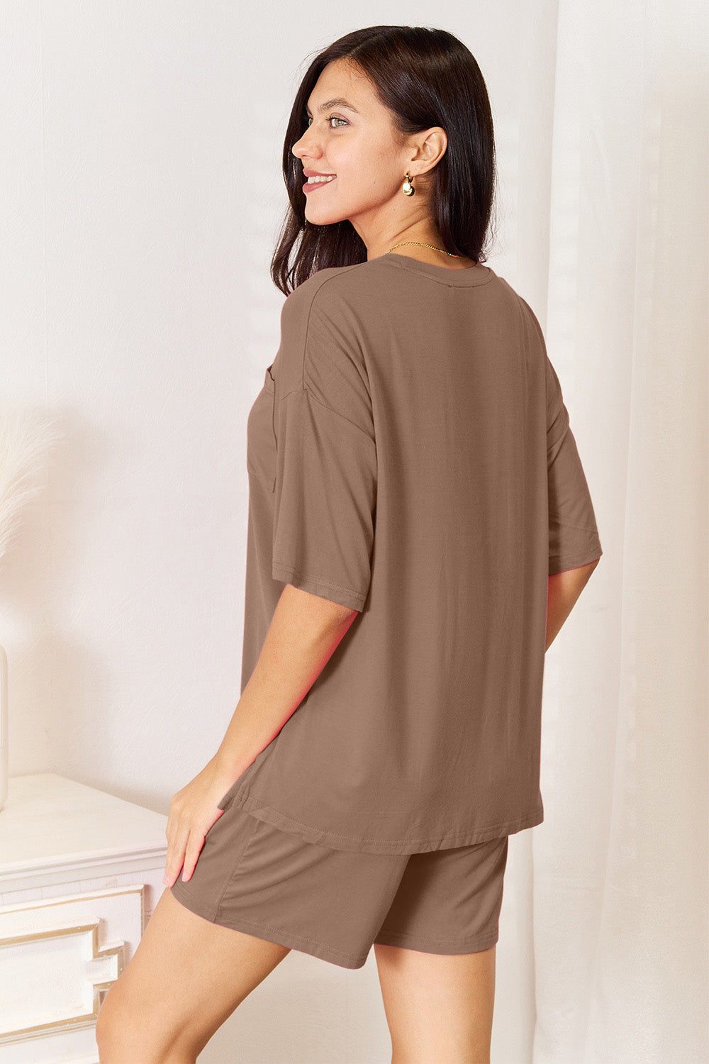 Basic Bae Soft Rayon Short Sleeve Top and Short Set