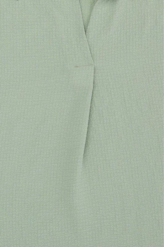 Collared Short Sleeve Blouse