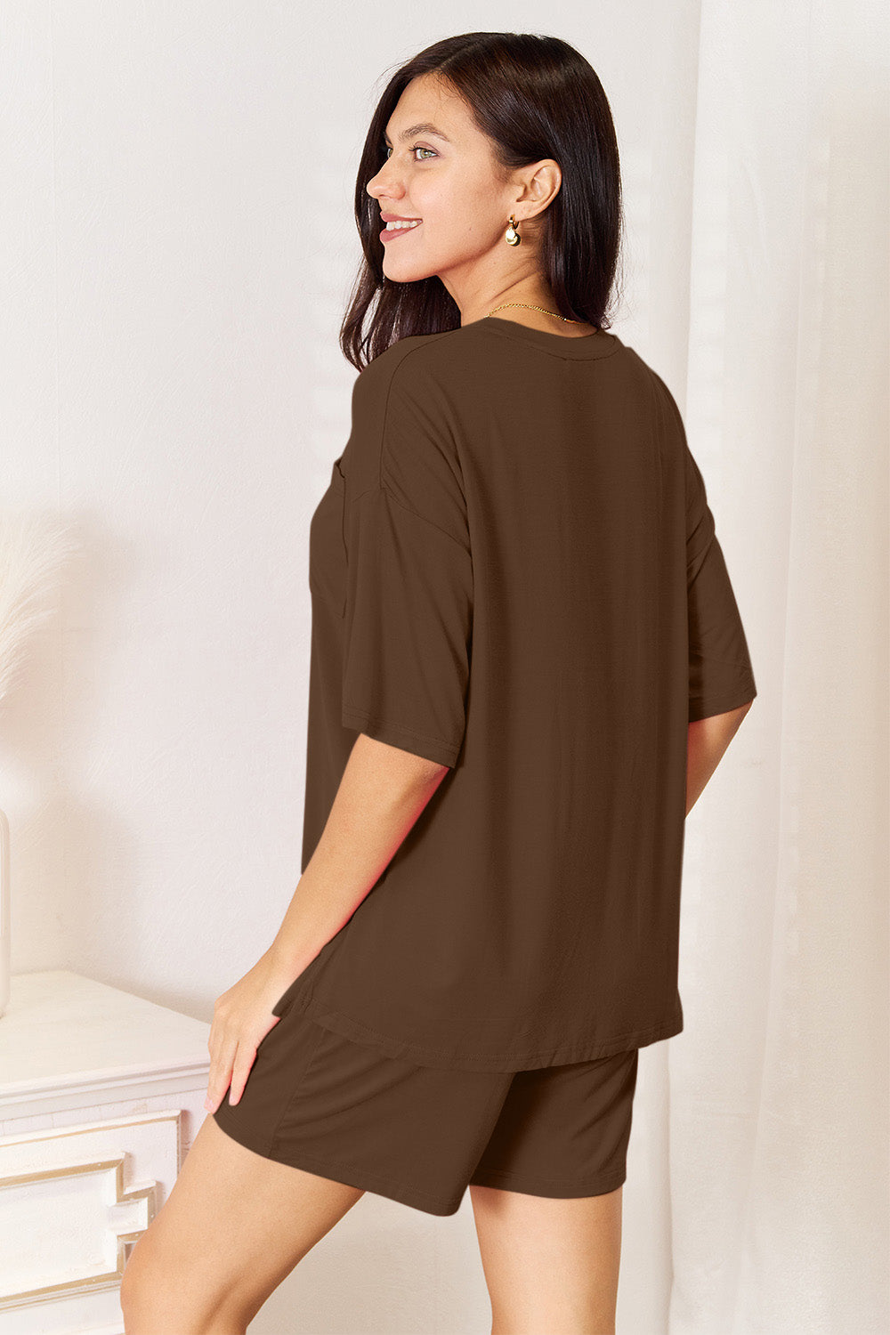 Basic Bae Soft Rayon Short Sleeve Top and Short Set