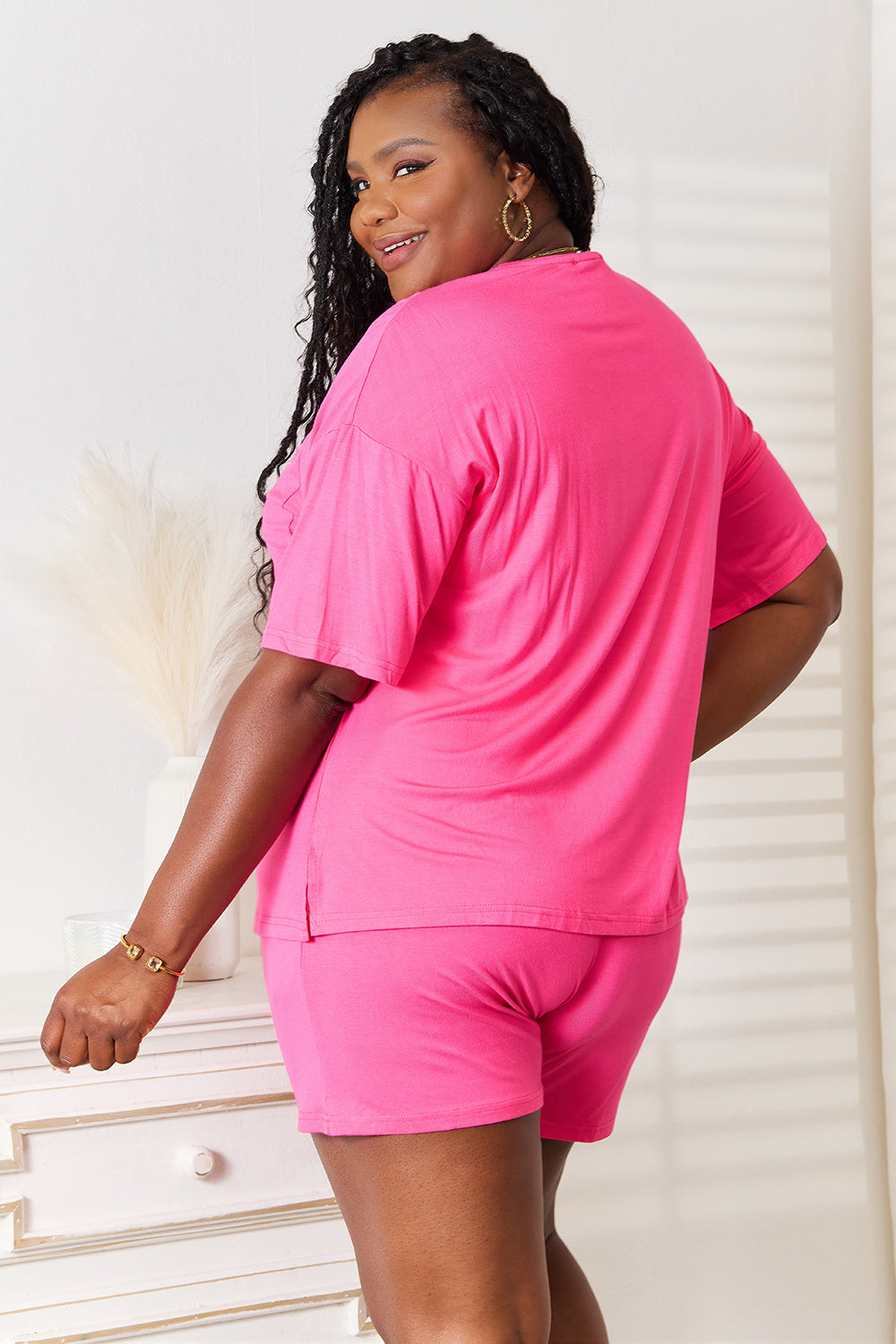 Basic Bae Soft Rayon Short Sleeve Top and Short Set
