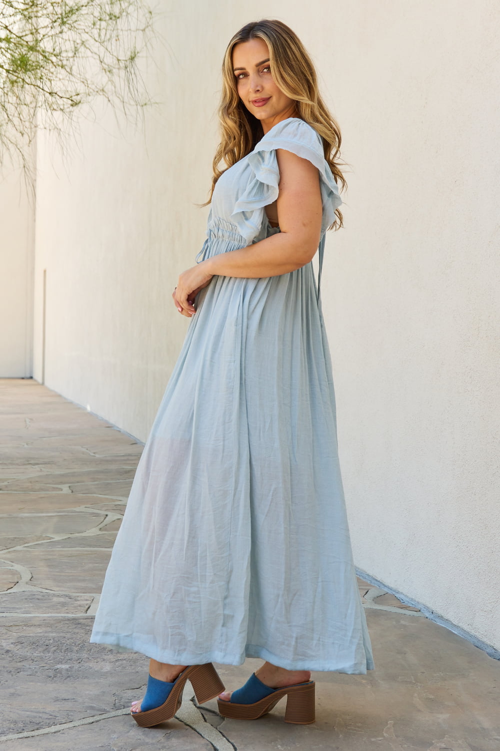 Simplicity First Buttoned Up Layered Maxi Dress