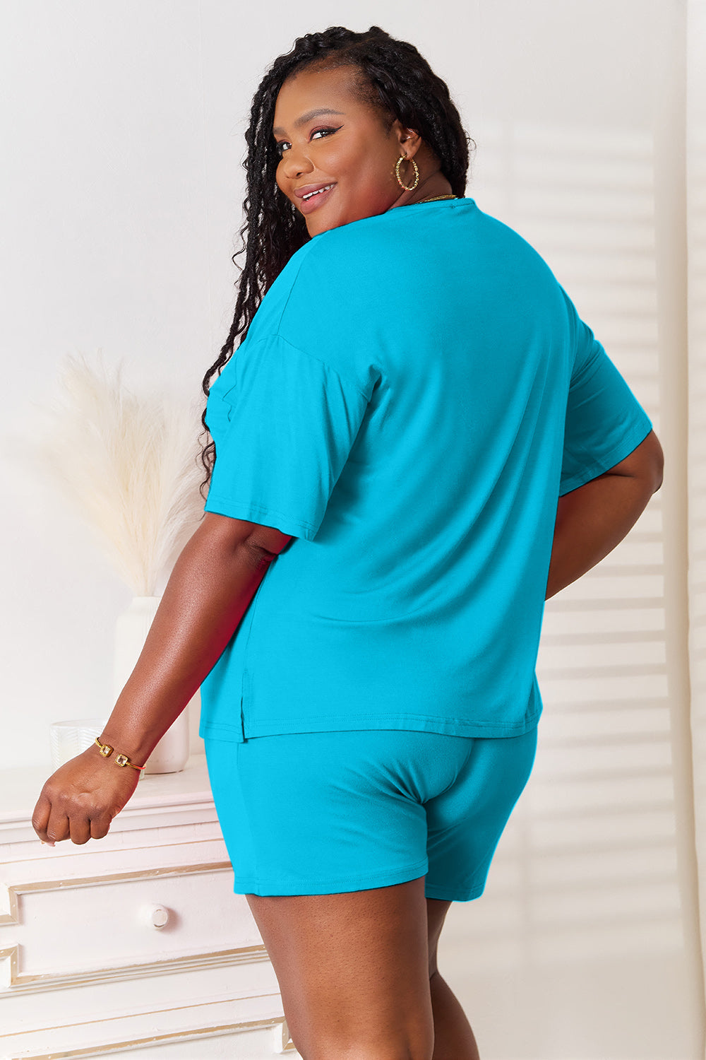 Basic Bae Soft Rayon Short Sleeve Top and Short Set