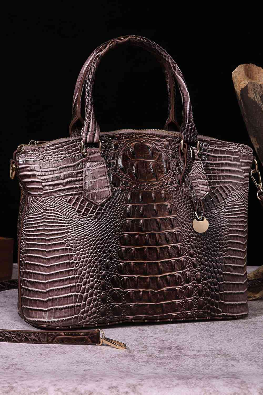 Gradient Crocodile Texture PU Leather Handbag