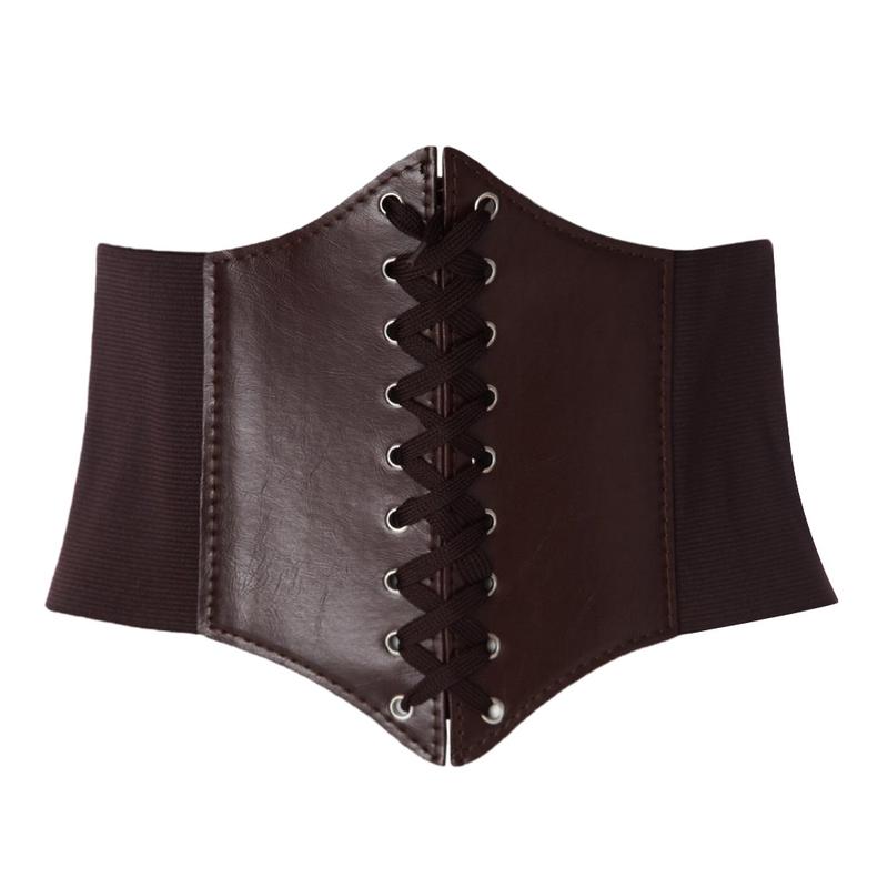 Stretchable Corset Belt With A Shoe String Lace Up Front
