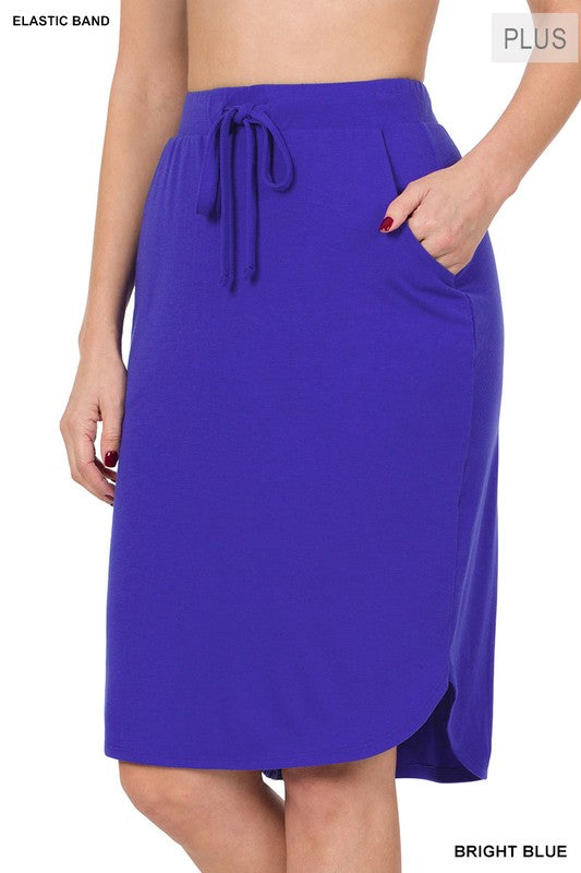 Front Tie Tulip Hem Skirt With side Pockets