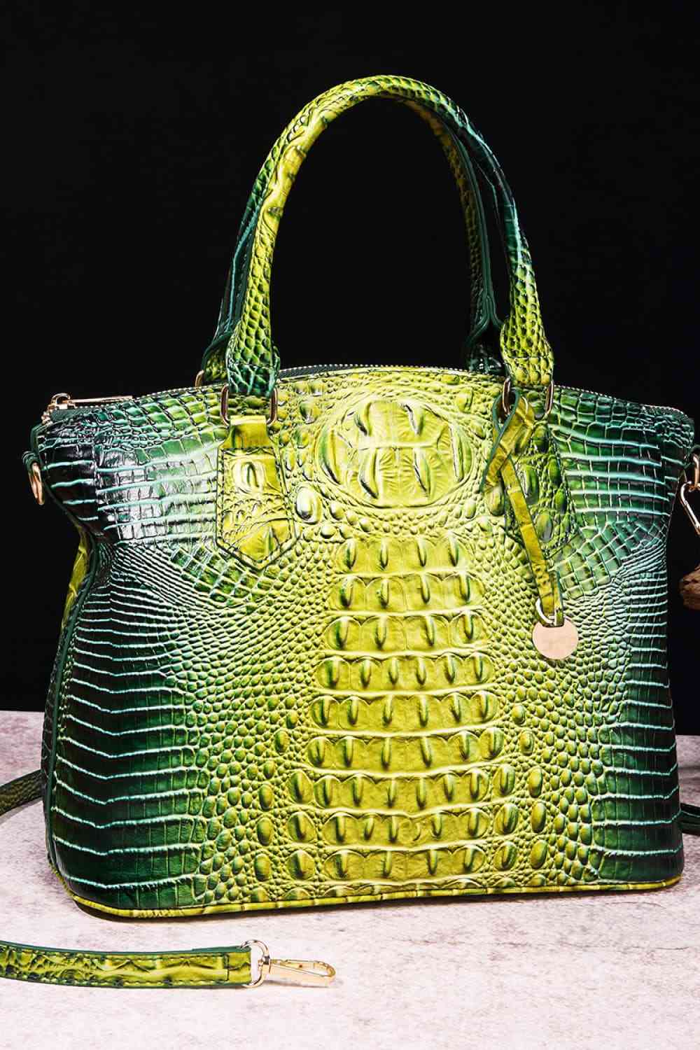 Gradient Crocodile Texture PU Leather Handbag