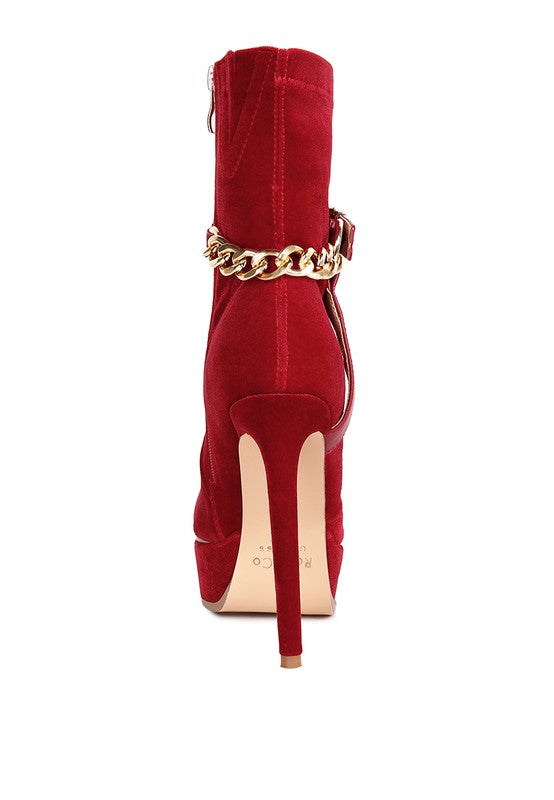 Platform Velvet Ankle High Boots