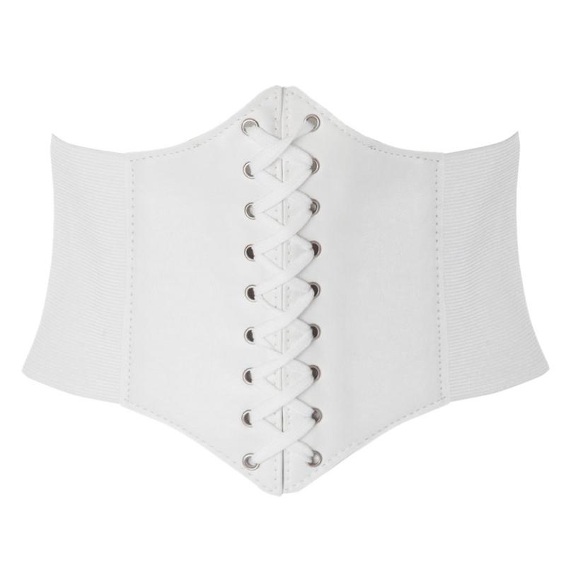 Stretchable Corset Belt With A Shoe String Lace Up Front