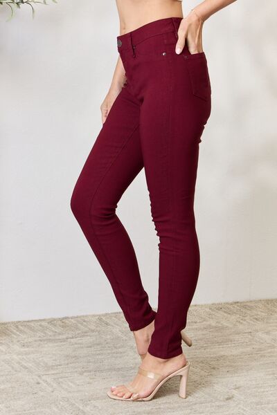 Ladies Hyper-stretch Mid-Rise Skinny Long Jeans