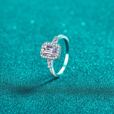 1 Carat Halo Diamond on Sterling Silver Ring