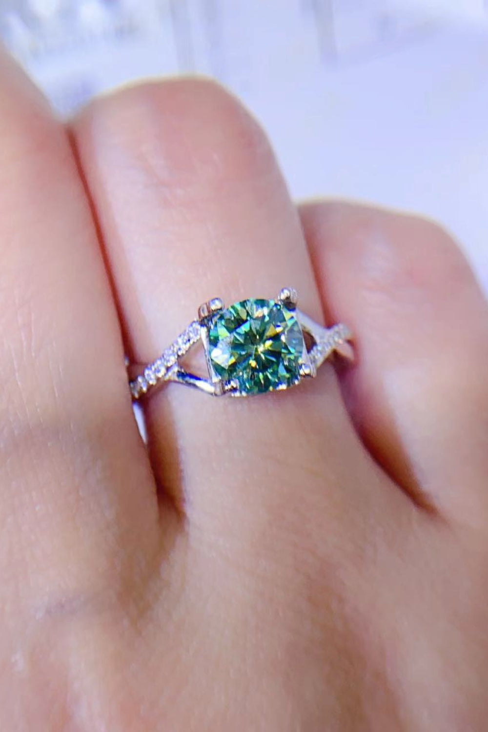 Clear away Negativity  Zircon Stone-Platinum Plated Ring