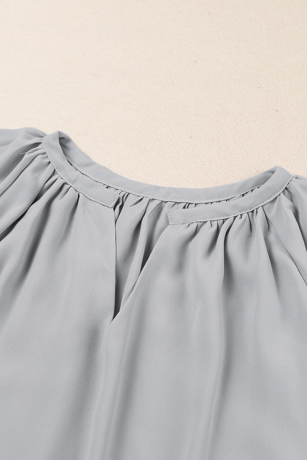 Loose Fit Casual V Neck Flutter Sleeve Top