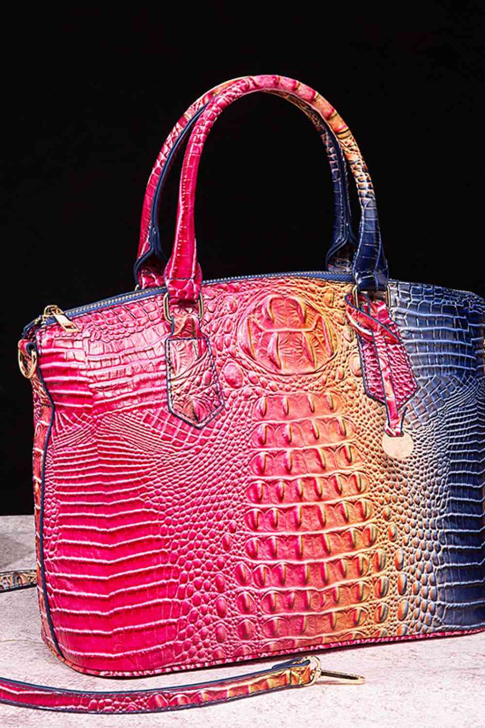 Gradient Crocodile Texture PU Leather Handbag