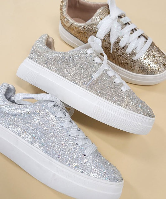 Bedazzled Canvas Glitter Sneakers