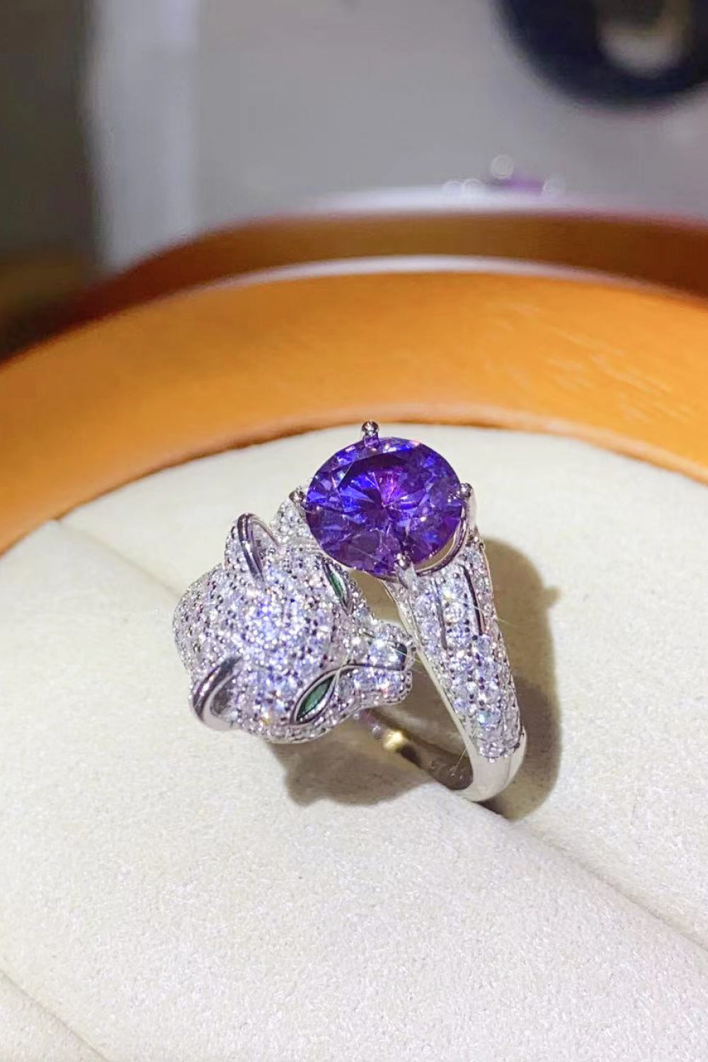 Women 2 Carat Moissanite Adjustable Sterling Silver Ring