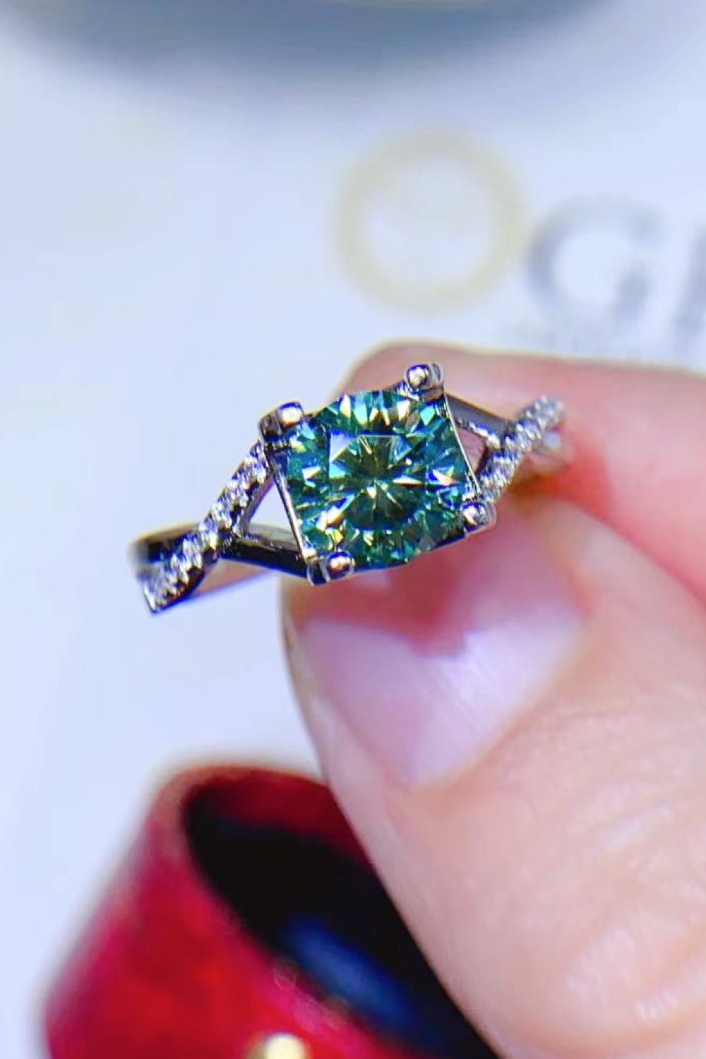 Clear away Negativity  Zircon Stone-Platinum Plated Ring