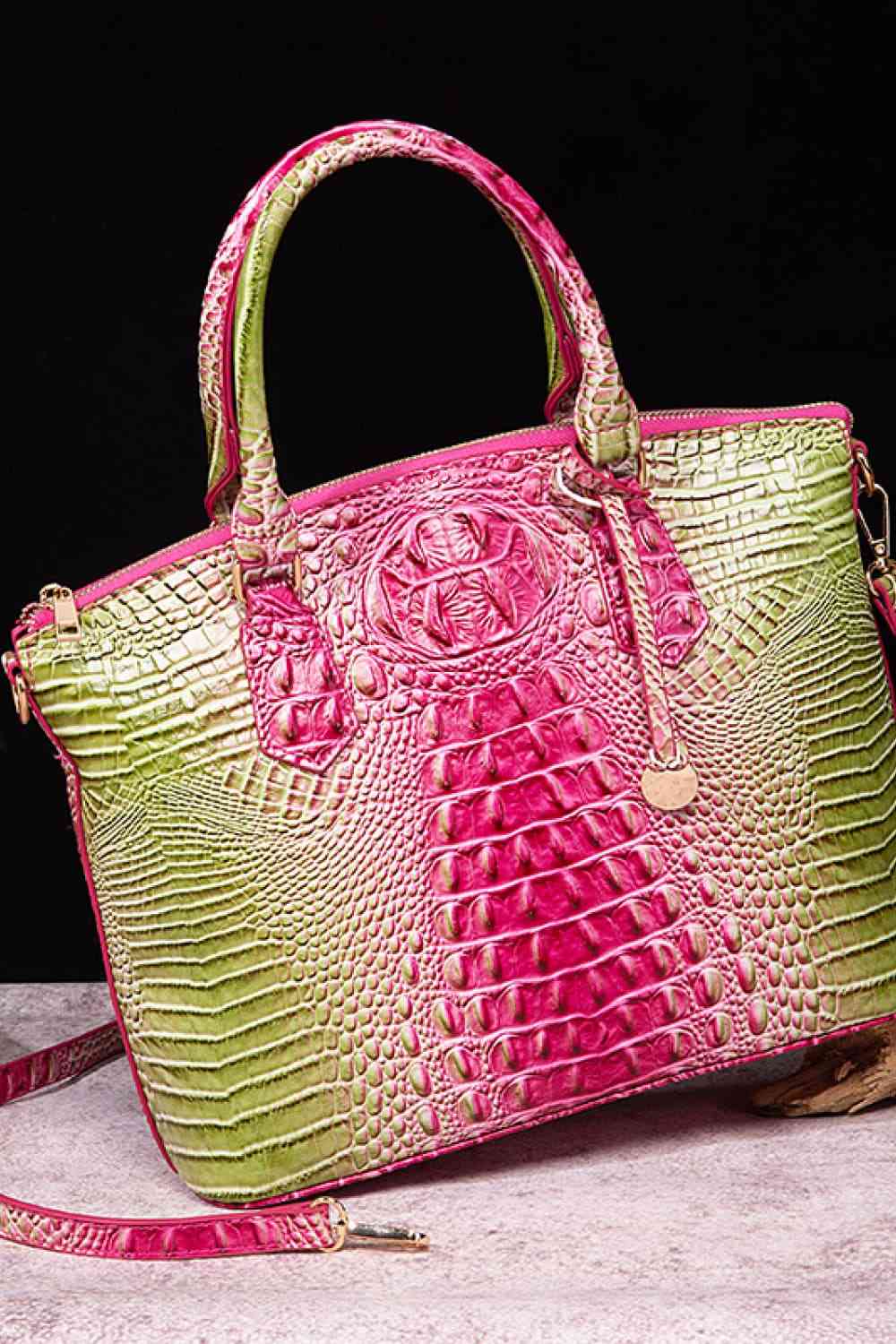 Gradient Crocodile Texture PU Leather Handbag