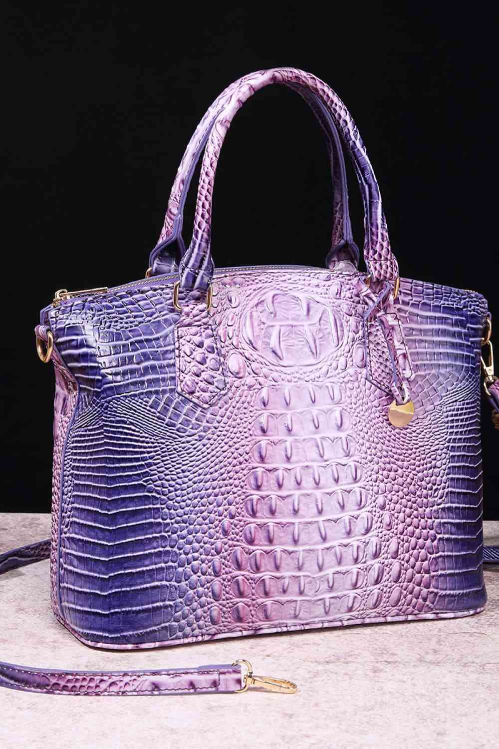 Gradient Crocodile Texture PU Leather Handbag